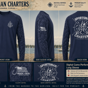 Sportsman Charters Camo Performance Fishing Shirt